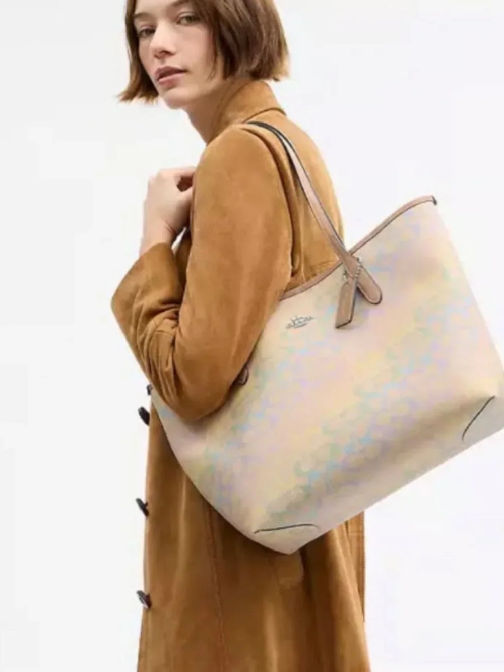 Coach Rainbow Signature Canvas Tote Bag